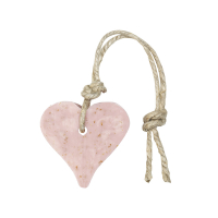 Hanger Zeep Hart oud roze met zemelen geur roos